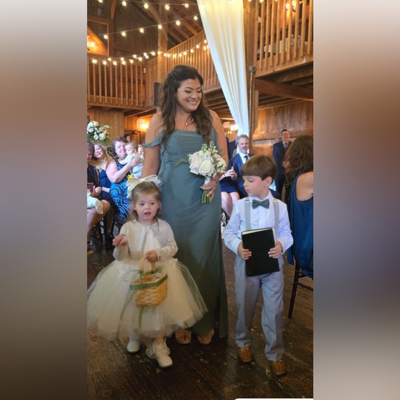 Sweetheart pleated ruffle chiffon mermaid dress - size, 10A - color, Eucalyptus - Picture 8 of 11